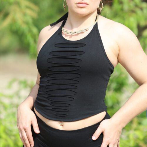 Black Cutout Crop