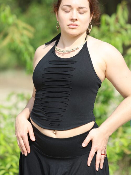 Black Cutout Crop