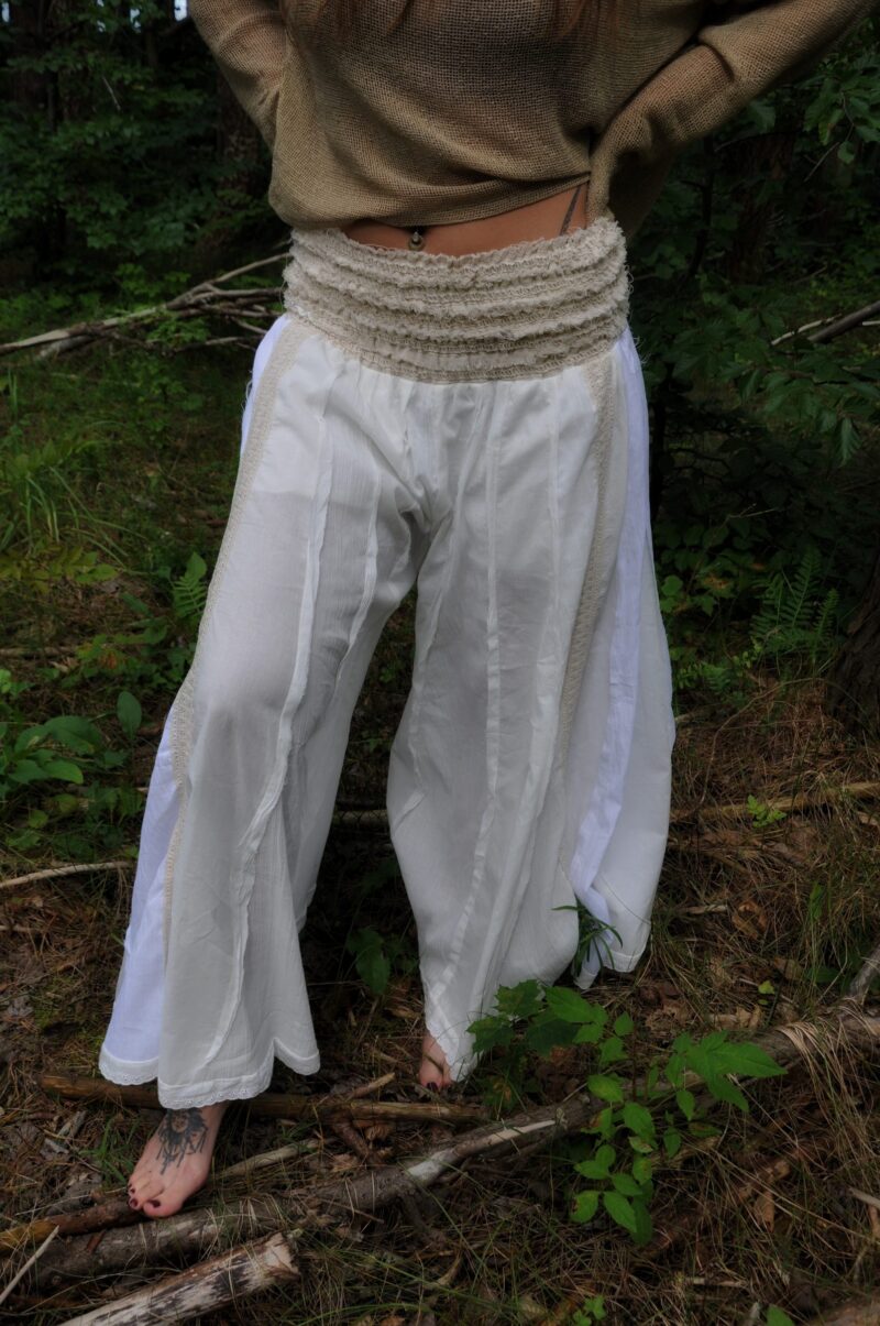 Flowy White Bohemian Pants