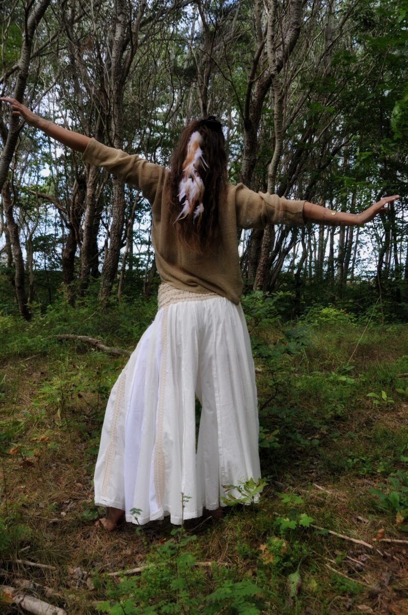 Flowy White Bohemian Pants