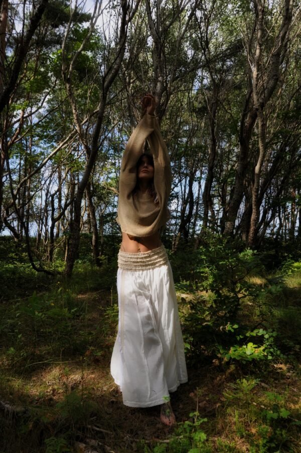 Pantalones bohemios blancos fluidos