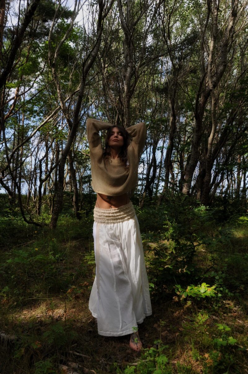 Flowy White Bohemian Pants