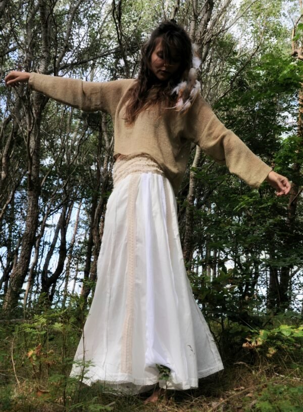 Pantalones bohemios blancos fluidos