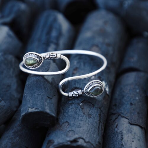 Twin Teardrop Labradorite Cuff