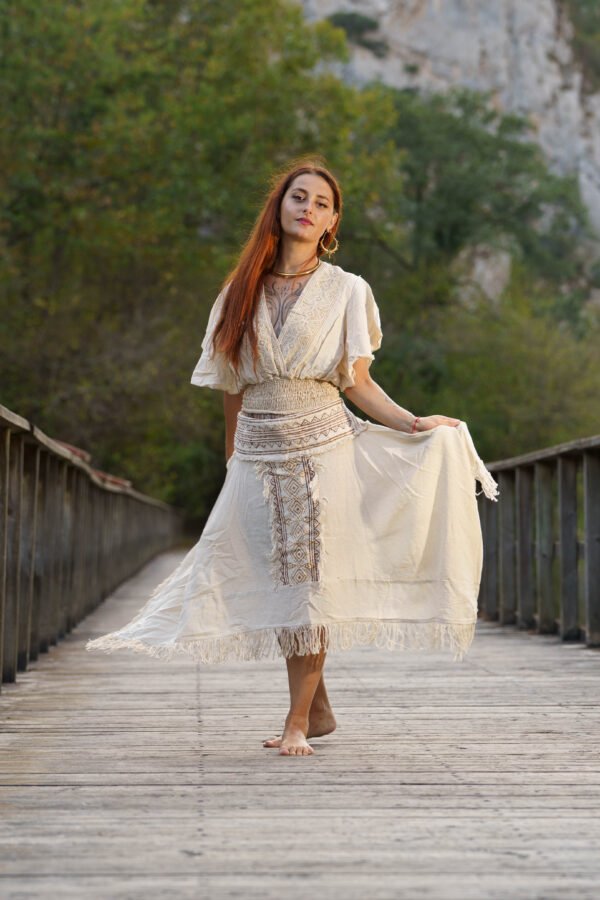 Falda Boho Goddess con flecos