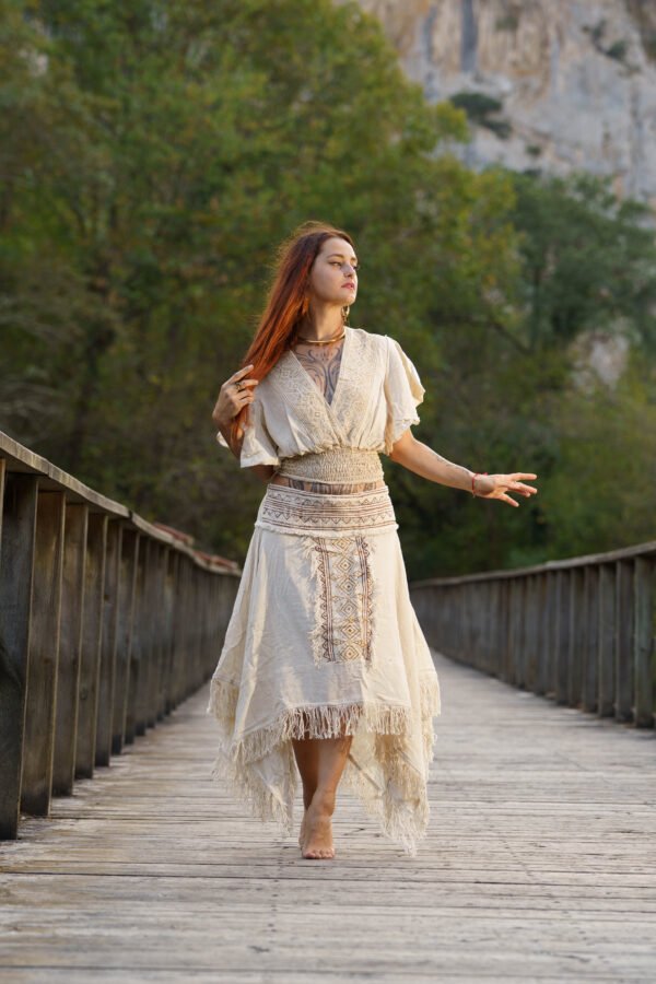 Falda Boho Goddess con flecos