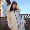 Veste à capuche en bois flotté