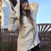 Veste à capuche en bois flotté