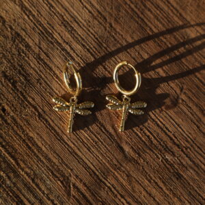 Pendientes de aro espiritual de libélula etérea