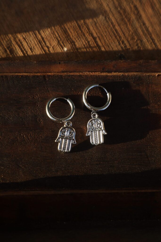 Boucles d’oreilles Hamsa Protection Hoop