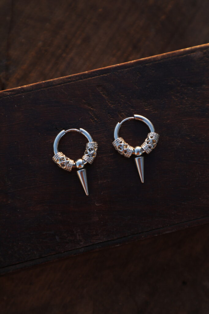 Spiked Tribal Hoop Earrings