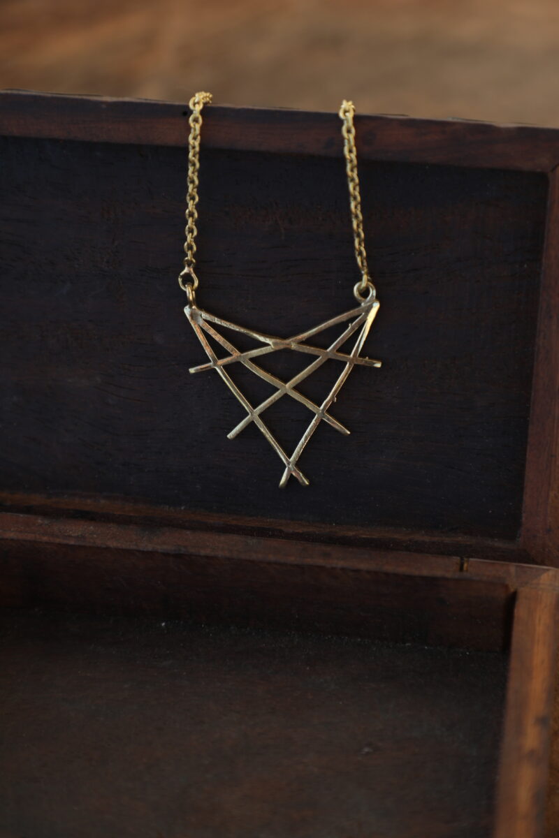 Sacred Triangle Line Pendant Necklace
