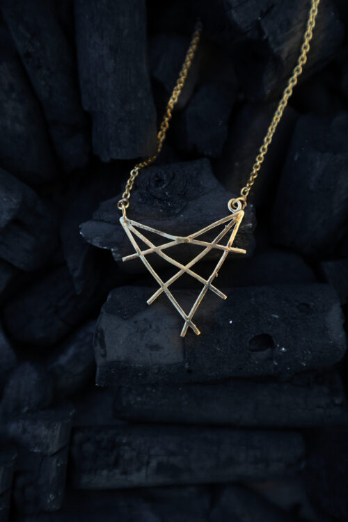 Sacred Triangle Line Pendant Necklace