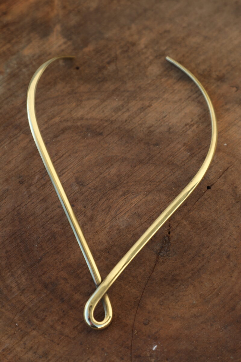 Minimalist Brass V-Loop Pendant Necklace