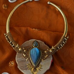 Moonflare Labradorite Brass Necklace