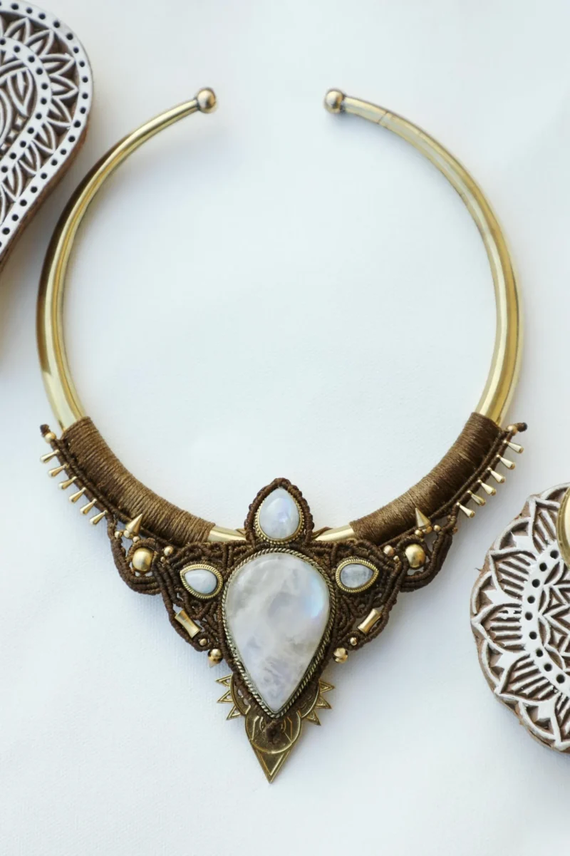 Moonstone Inspired Torque Necklace