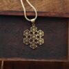Sacred Flower of Life Gold Pendant Necklace