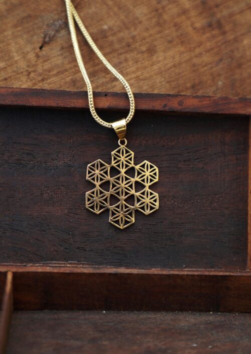 Collier pendentif en or Fleur sacrée de la Vie