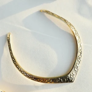 Floral Engraved Crescent Cuff Choker