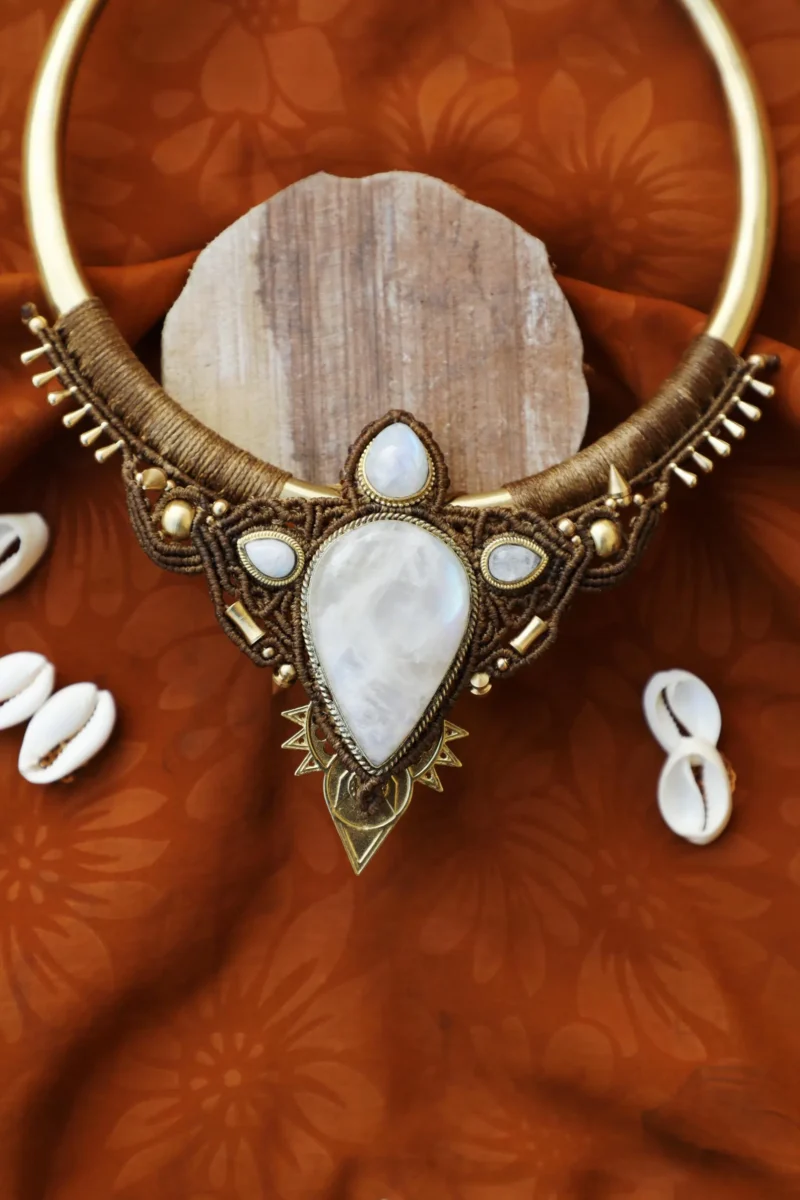 Moonstone Inspired Torque Necklace