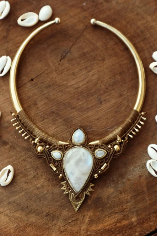 Moonstone Inspired Torque Necklace