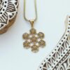 Sacred Flower of Life Gold Pendant Necklace
