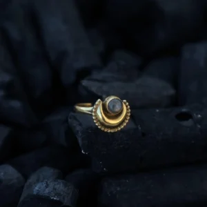 Lunar Crescent Moonstone Ring