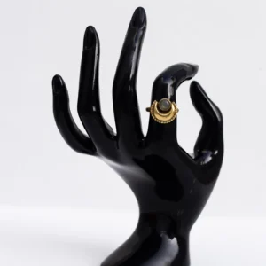 Lunar Crescent Moonstone Ring