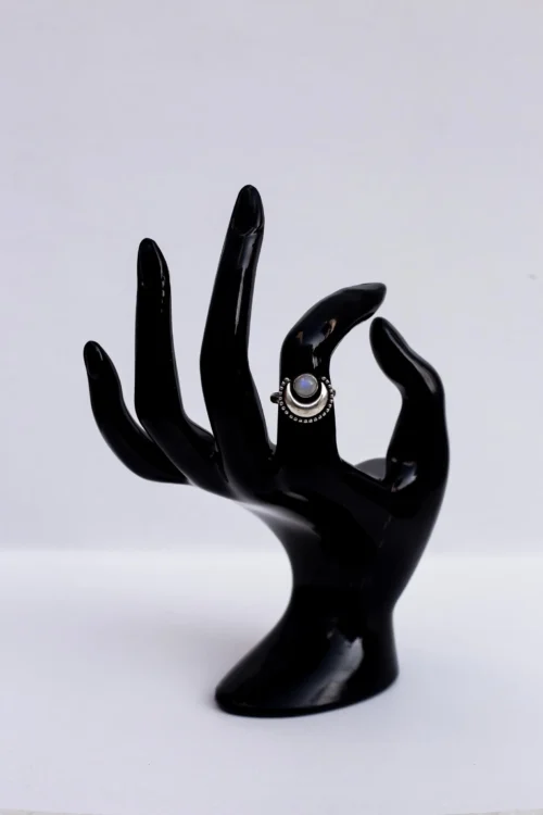 Lunar Crescent Moonstone Ring