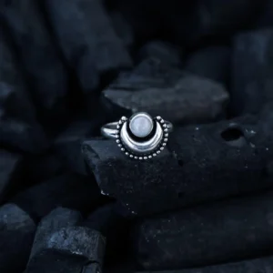 Lunar Crescent Moonstone Ring