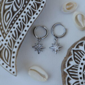 North Star Hoop Earrings