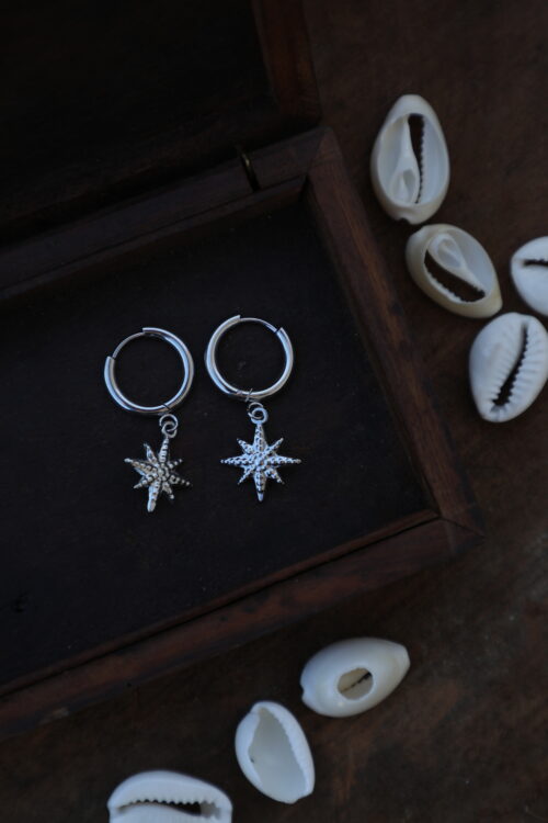 North Star Hoop Earrings