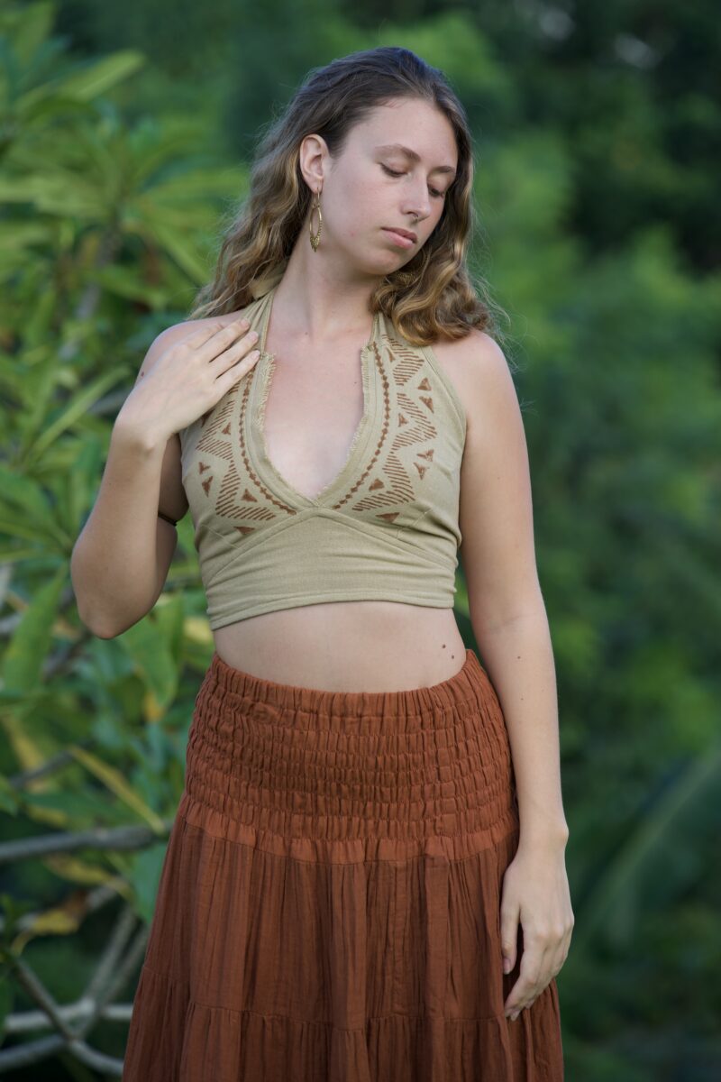 Sahara Block Print Halter Top