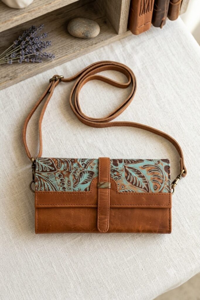 Portefeuille bandoulière Sienna – Artisan floral