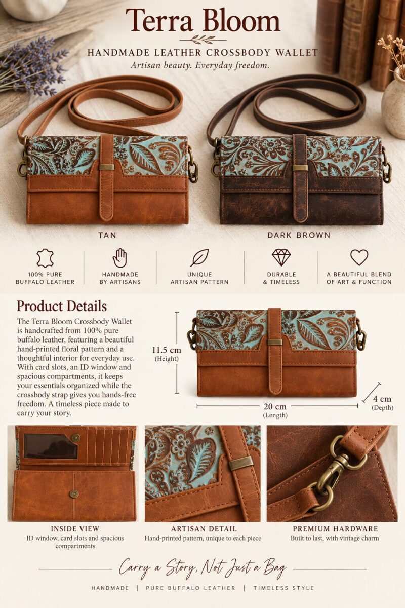 Sienna Crossbody Wallet – Floral Artisan