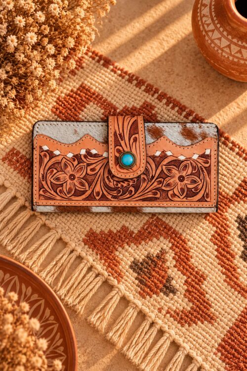 Western Floral Hair-On Women’s Wallet