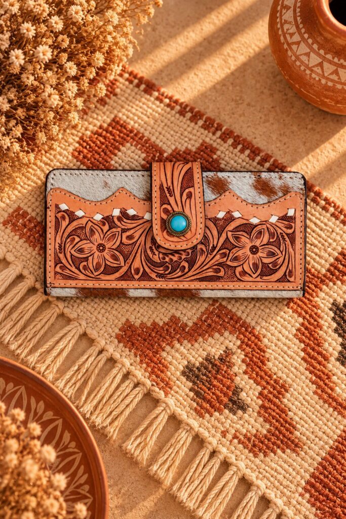 Western Floral Hair-On Women’s Wallet