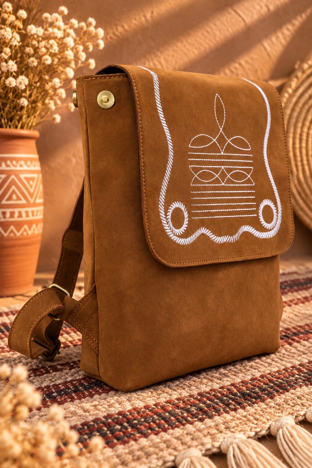 Prairie Stitch Leather Backpack