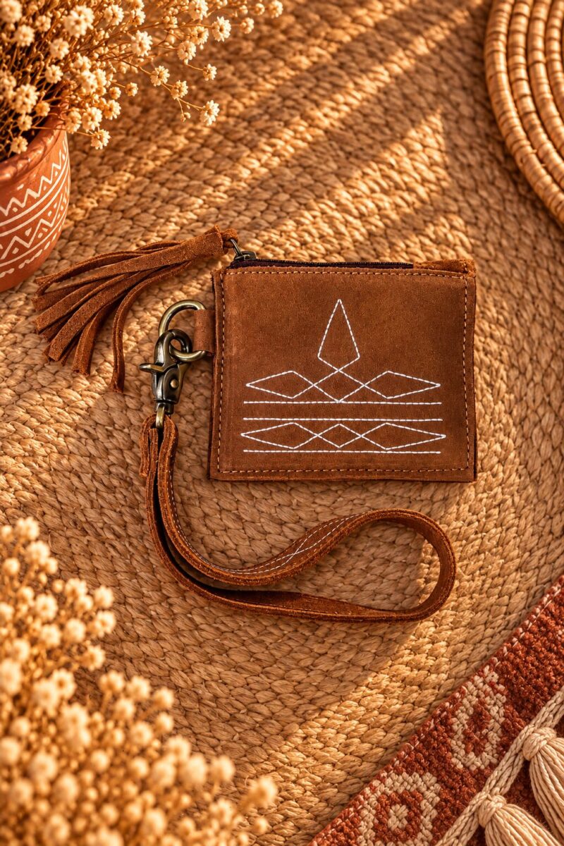 Hand-Stitched Western Leather Utility Pouch