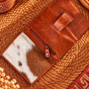 Goat Fur & Leather Western Long Wallet