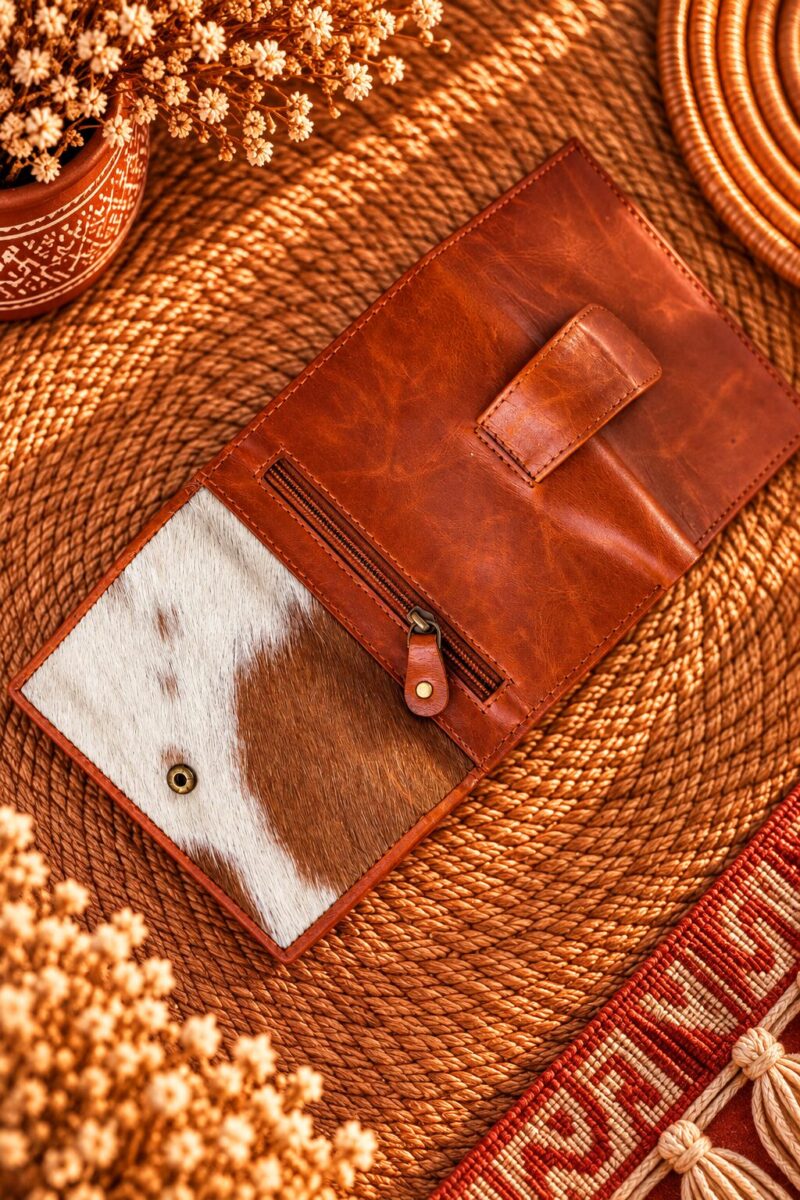 Goat Fur & Leather Western Long Wallet