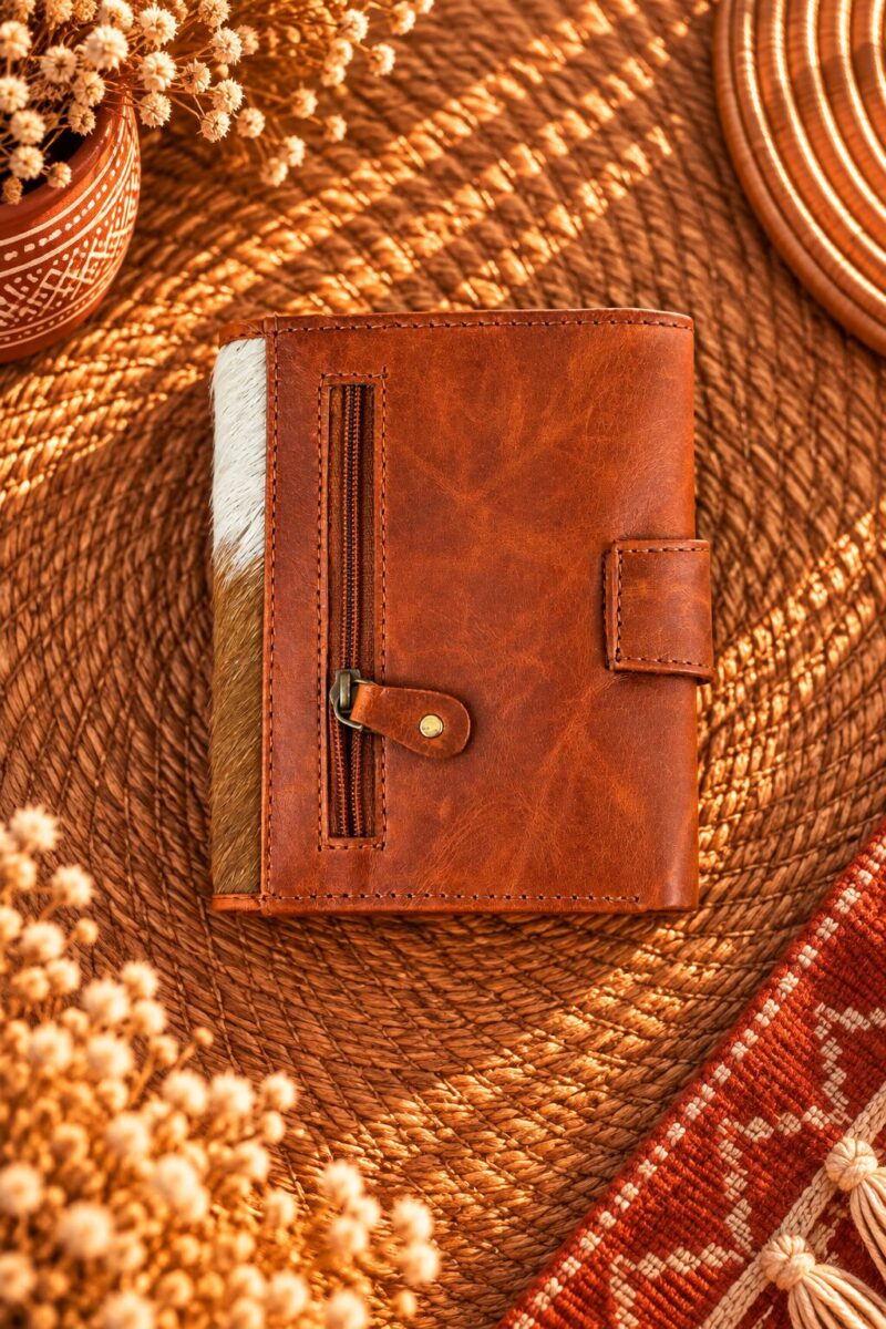 Goat Fur & Leather Western Long Wallet