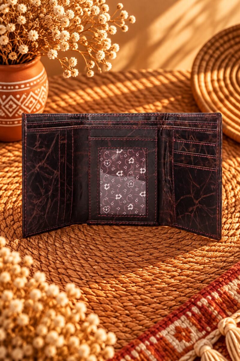 Goat Fur & Leather Western Long Wallet