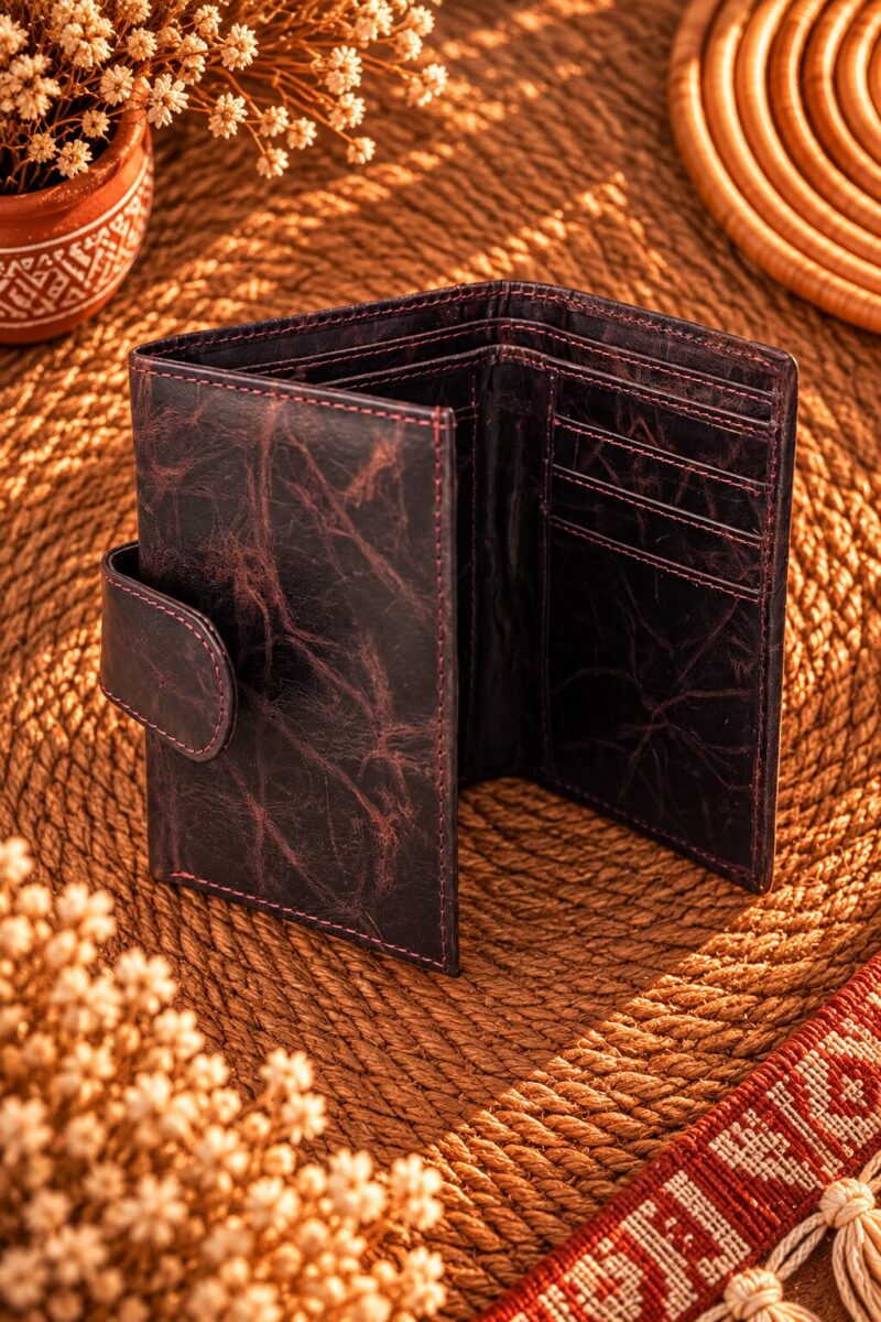 Goat Fur & Leather Western Long Wallet