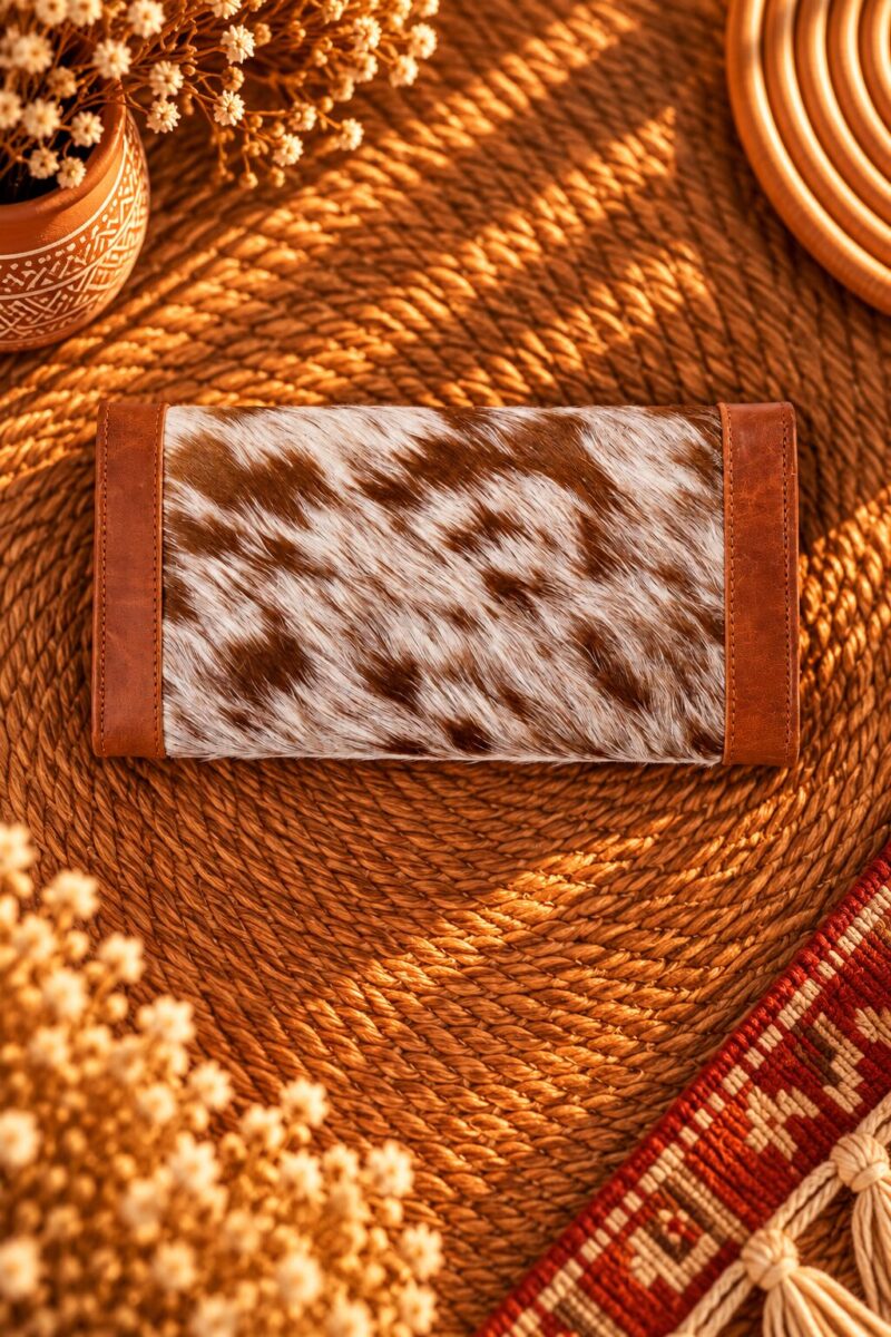 Goat Fur & Buffalo Leather Western Clutch