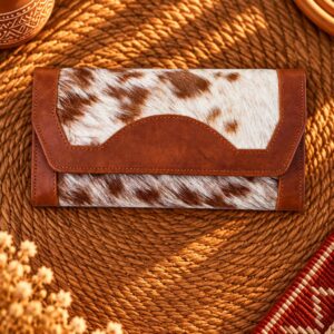 Goat Fur & Buffalo Leather Western Clutch