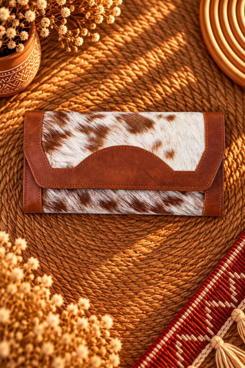 Goat Fur & Buffalo Leather Western Clutch