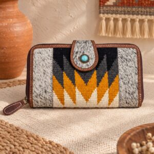 Goat Fur & Woven Rug Western Clutch