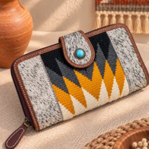 Goat Fur & Woven Rug Western Clutch