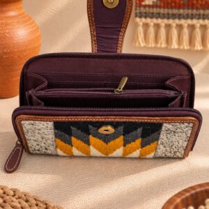 Goat Fur & Woven Rug Western Clutch